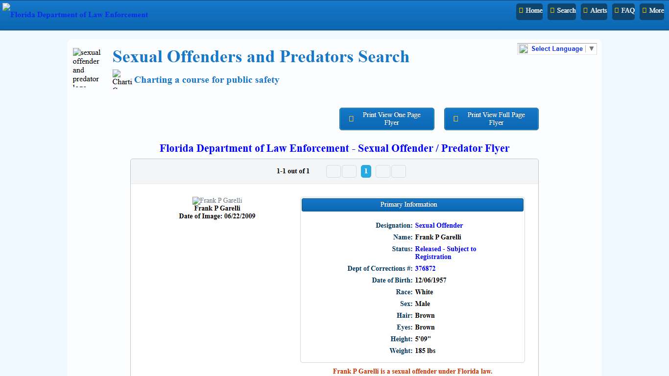 FDLE - Sexual Offender and Predator System